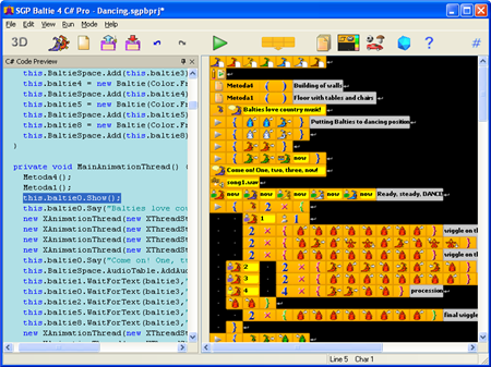 The preview of the C# code shows how icon code is transformed to the C# language.